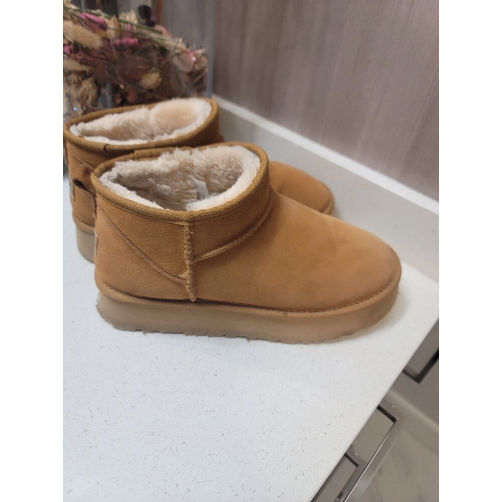 UGG Mini Ankle Suede Boots | Australian Sheepskin | Water Resistant| Sz 12 Brown - Picture 4 of 10